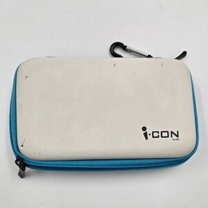 i-CON by ASD Universal Handheld Gaming Console Carrying Case White Blue Zip Clip